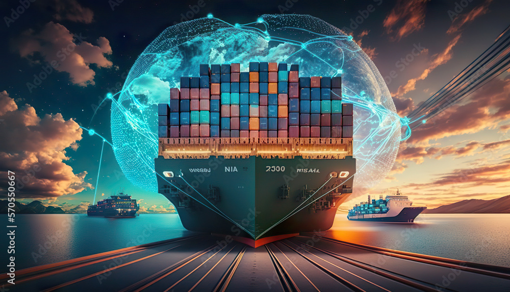 Cargo ship transporting containers for sea freight china door to door usa