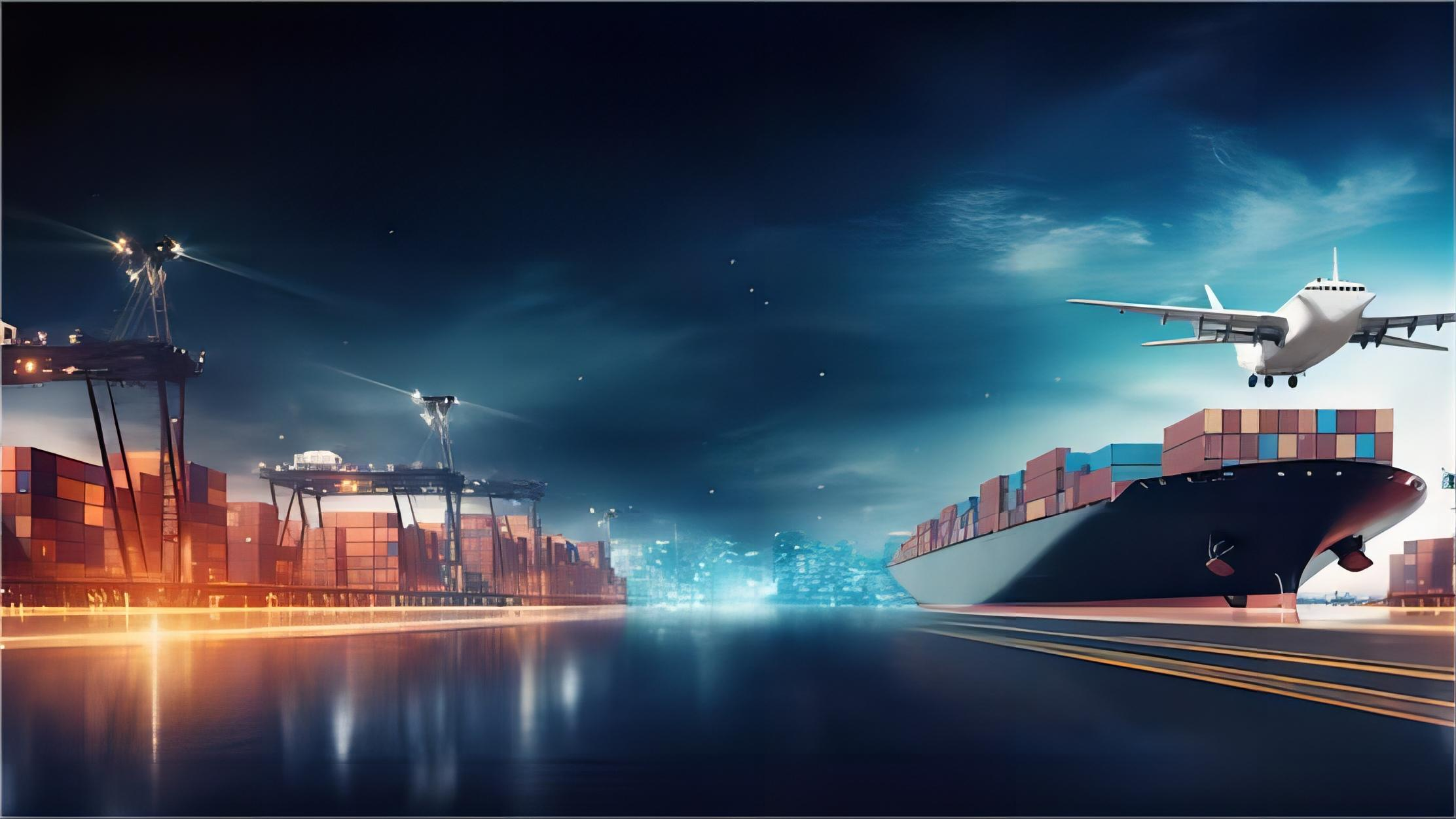 Logistics hub showing cargo being prepared for shipping from China to Peru