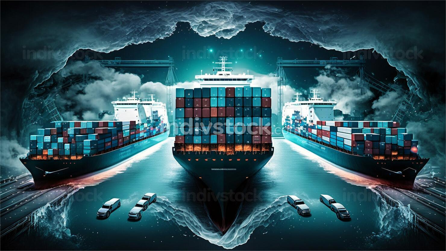 Cargo ship transporting goods from China to the Port of Buenos Aires