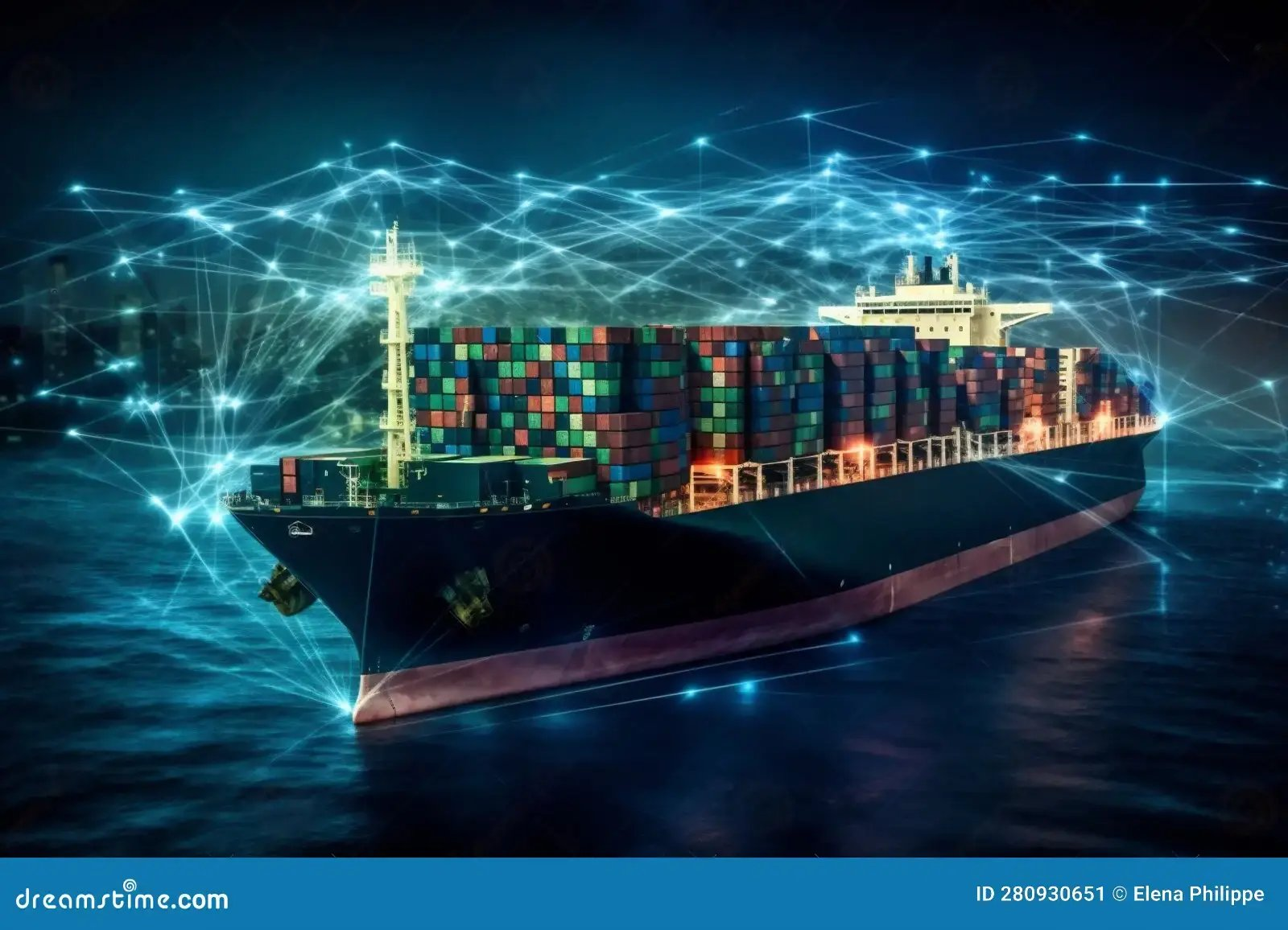 Industrial cargo ship at Buenos Aires port representing industrial freight forwarding argentina