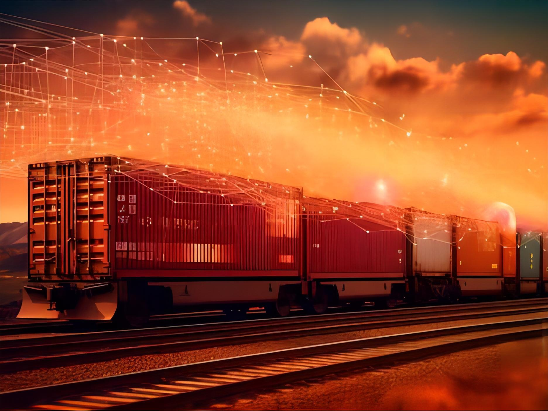 Global shipping network illustration
