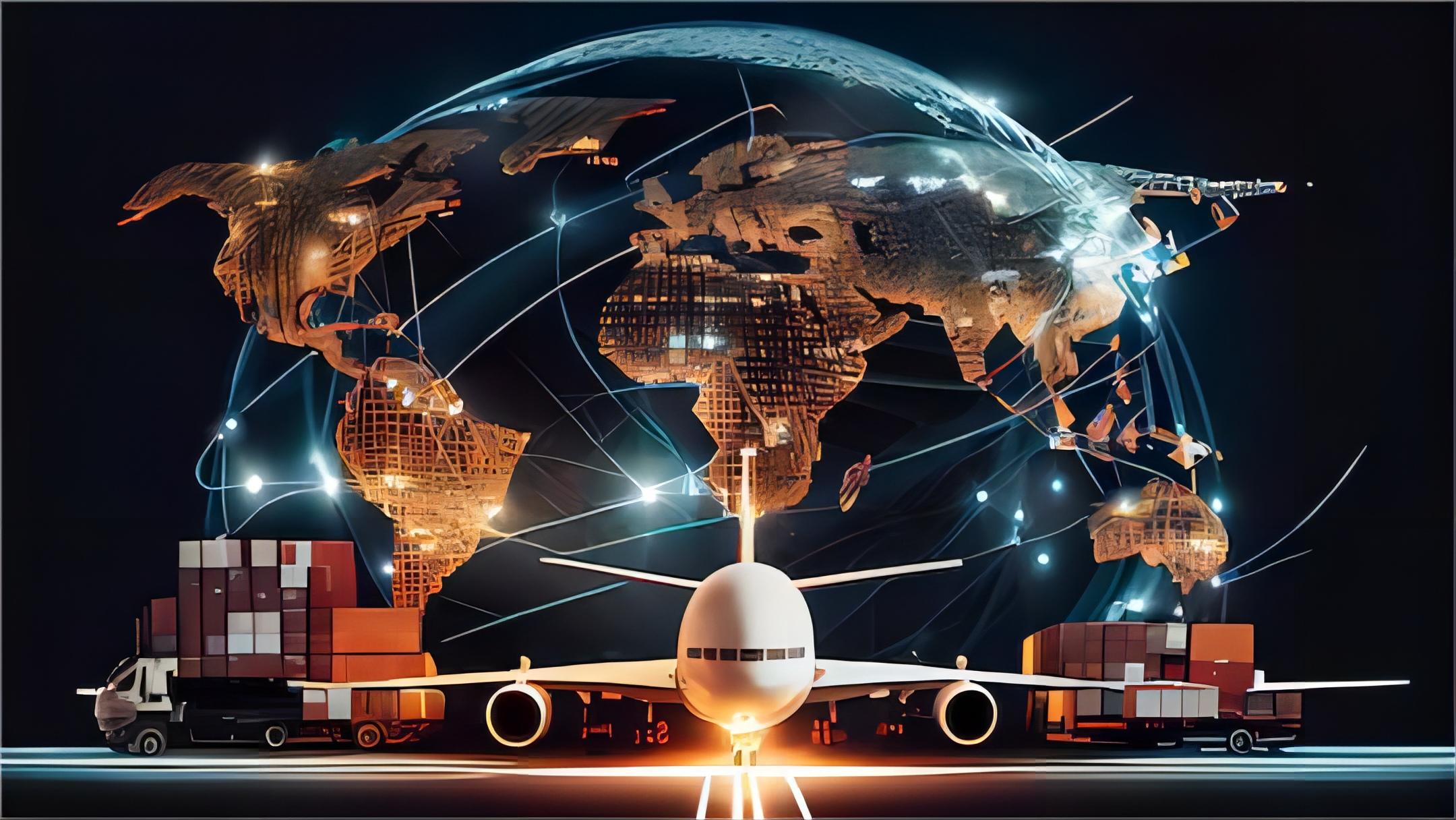 Global supply chain logistics network map