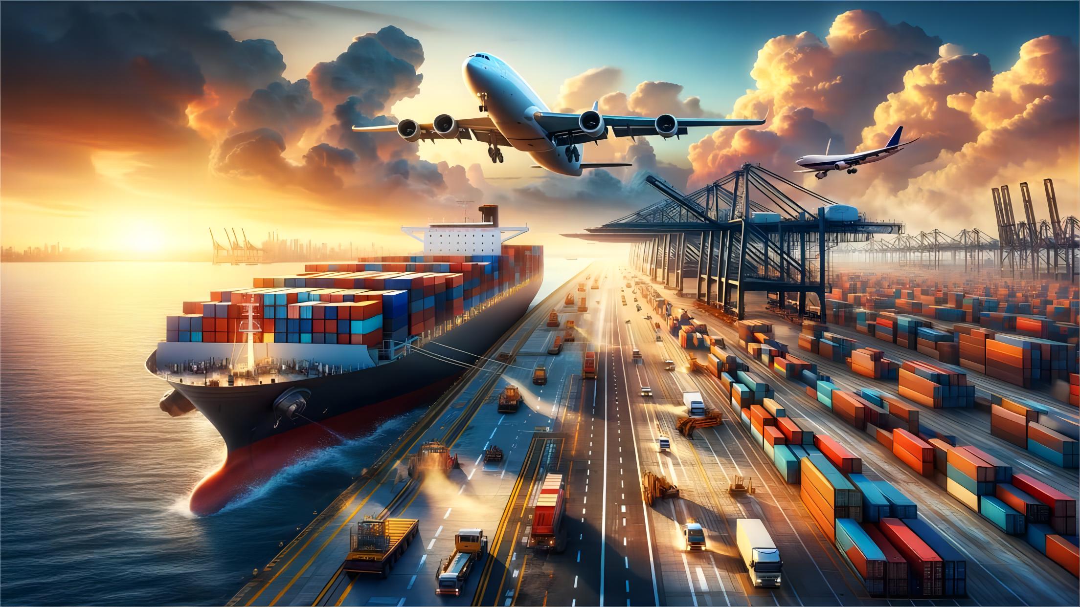 Cargo plane loading express shipments for China to USA route