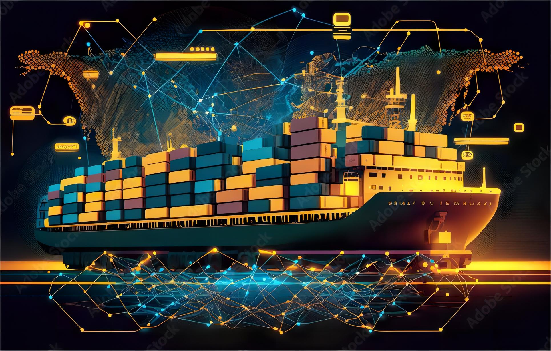 IoT sensor being attached to a shipping container for South American transit